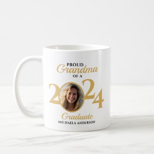 Proud Grandma of a 2024 Graduate Photo  Name Coffee Mug