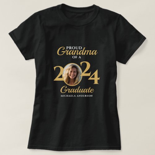 Proud Grandma of a 2024 Graduate Photo  Name T_Shirt