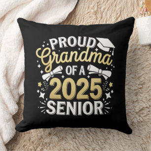 Proud Grandma Of A 2025 Graduate Graduation Golden Throw Pillow