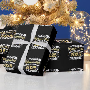 Proud Grandma Of A 2025 Graduate Graduation Golden Wrapping Paper
