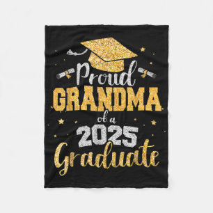 Proud Grandma Of A 2025 Graduate Grandma Graduatio Fleece Blanket