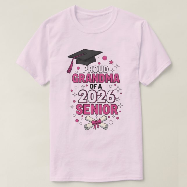 Proud Grandma of a 2026 Football Senior Class T-Shirt (Design Front)