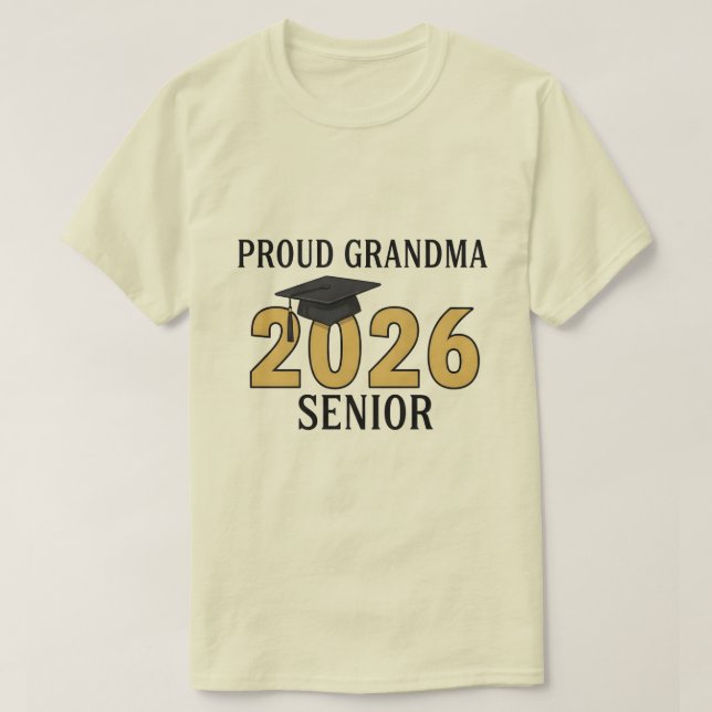Proud Grandma of a 2026 Football Senior Class T-Shirt (Design Front)