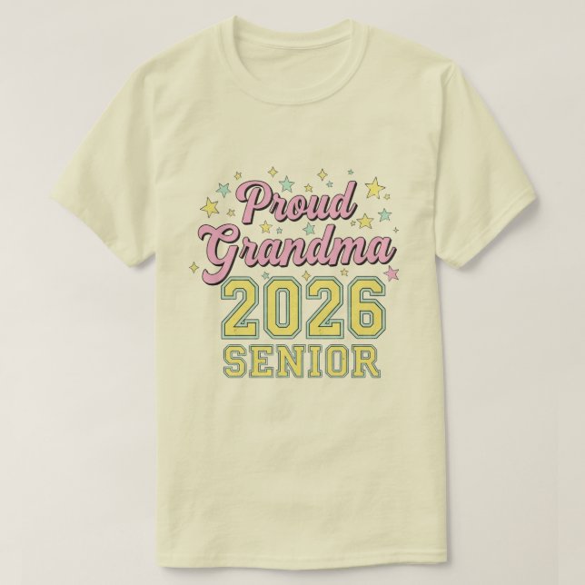 Proud Grandma of a 2026 Football Senior Class T-Shirt (Design Front)