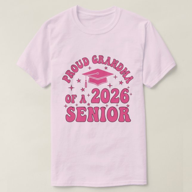 Proud Grandma of a 2026 Football Senior Class T-Shirt (Design Front)