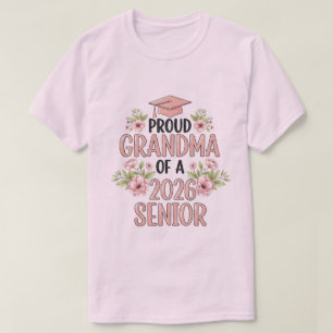 Proud Grandma of a 2026 Senior Graduation Floral T-Shirt