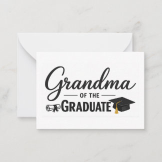 Proud Grandma of a Graduate | Elegant Graduation Note Card