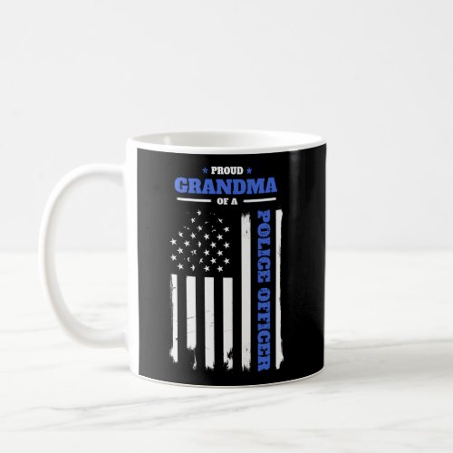 Proud Grandma Of A Police Officer American Flag Coffee Mug