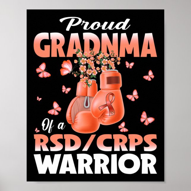 Proud Grandma Of A Rsd Crps Warrior Awareness Boxi Poster (Front)