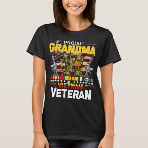 Proud Grandma Of A Vietnam Veteran Vietnam War Vet T_Shirt