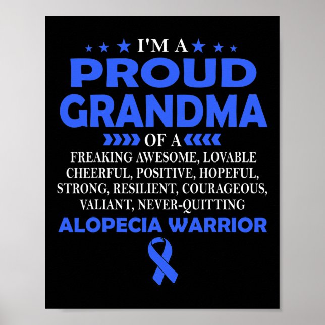 Proud Grandma Of Alopecia Warrior T  Poster (Front)