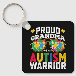 Proud Grandma Of An Autism Warrior Family Keychain