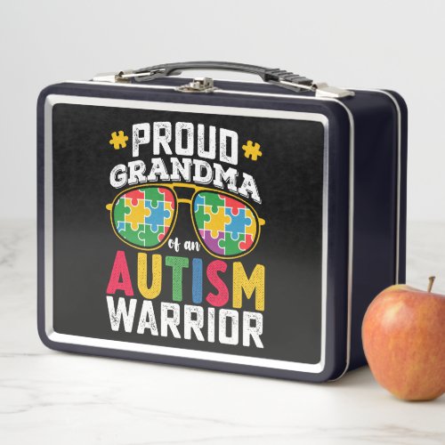 Proud Grandma Of An Autism Warrior Family Metal Lunch Box