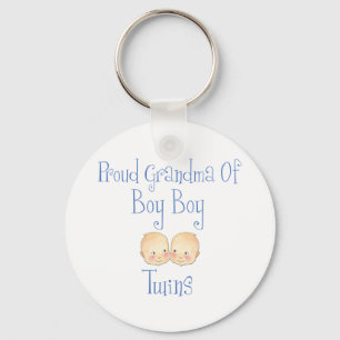 Proud Grandma of Boy Twins Keychain