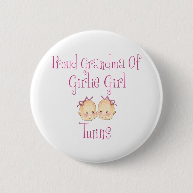 Proud Grandma of Girl Twins Button (Front)