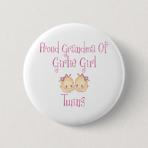 Proud Grandma of Girl Twins Button