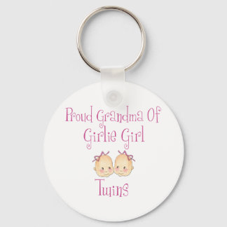 Proud Grandma of Girl Twins Keychain