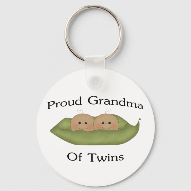 Proud Grandma Of Twins Keychain (Front)