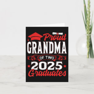 Proud Grandma Of Two 2025 Graduates Mother Cl Of 2 Card