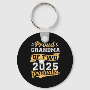 Proud Grandma Of Two Cl Of 2025 Graduate For Gradu Keychain