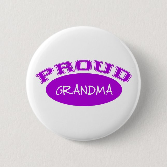 Proud Grandma (Purple) Pinback Button (Front)