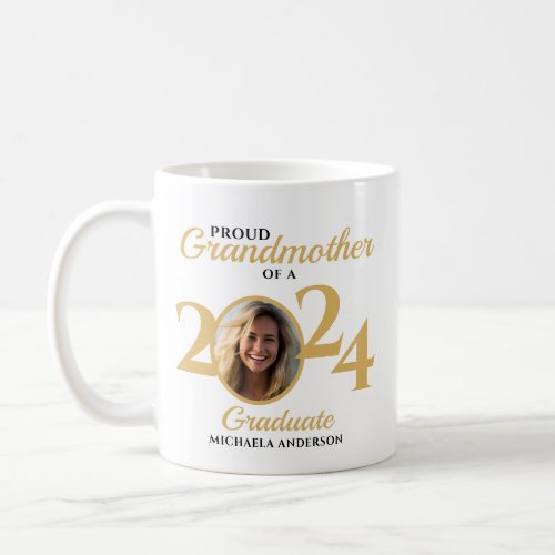 Proud Grandmother of a 2024 Graduate Photo  Name Coffee Mug
