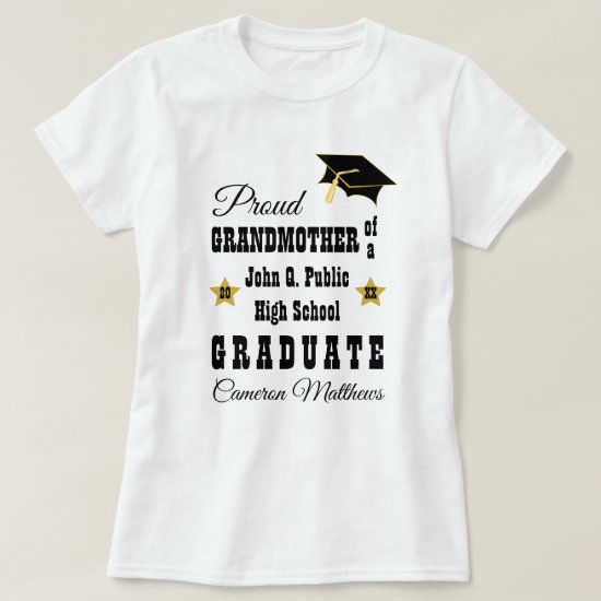 Proud Grandmother of Graduate Name Graduation T-Shirt