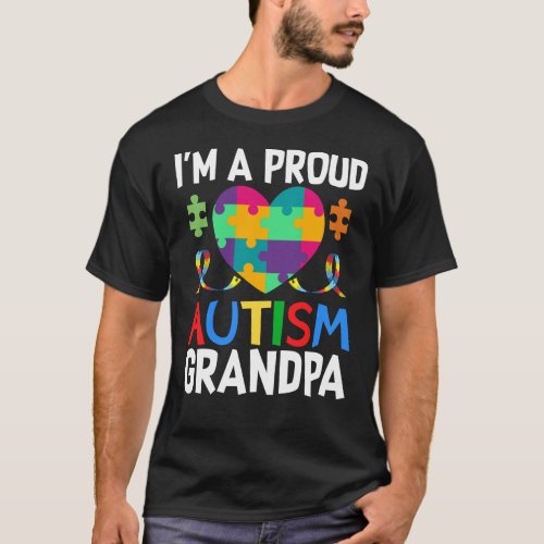 Proud Grandpa Autism Awareness Family Matching T_Shirt