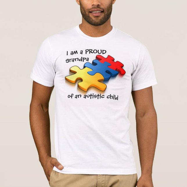 Proud Grandpa Autistic Child T-Shirt (Front)