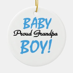Proud Grandpa Baby Boy T-shirts and Gifts Ceramic Ornament
