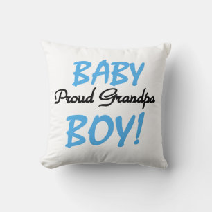 Proud Grandpa Baby Boy T-shirts and Gifts Throw Pillow