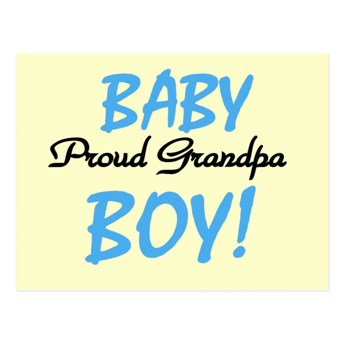 Proud Grandpa Baby Boy Tshirts and Gifts Post Card