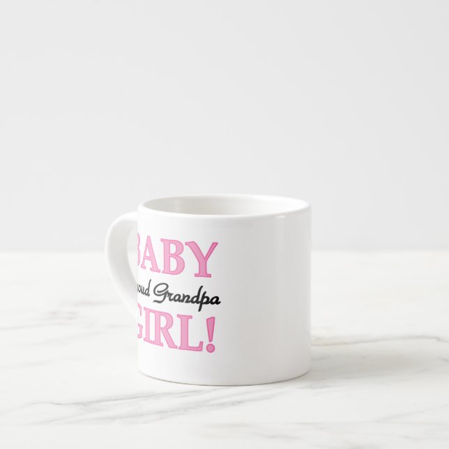 Proud Grandpa Baby Girl Gifts Espresso Cup (Front Left)