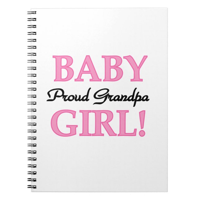 Proud Grandpa Baby Girl Gifts Notebook (Front)