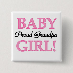 Proud Grandpa Baby Girl T-shirts and Gifts Button