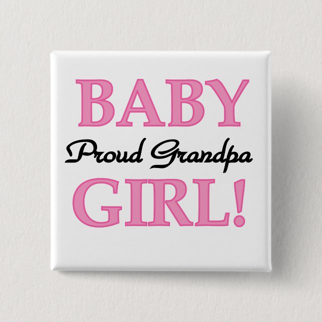Proud Grandpa Baby Girl T-shirts and Gifts Button (Front)