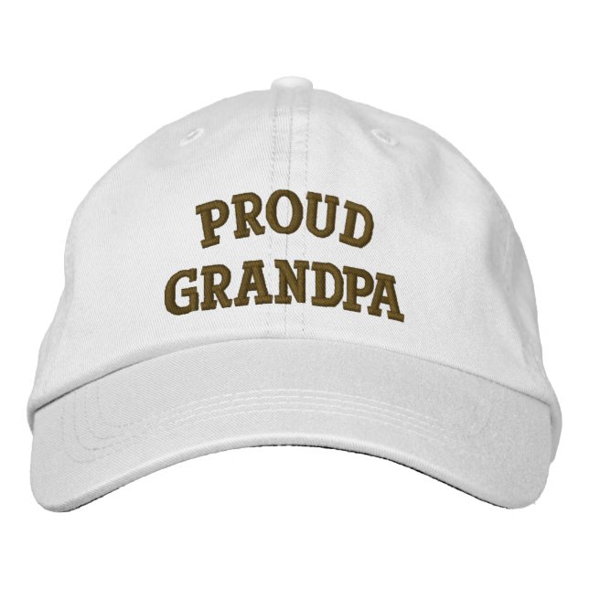 Proud Grandpa Cute Embroidered Baseball Hat (Front)