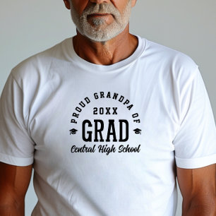 Proud Grandpa Grad Varsity Typography Graduation T-Shirt