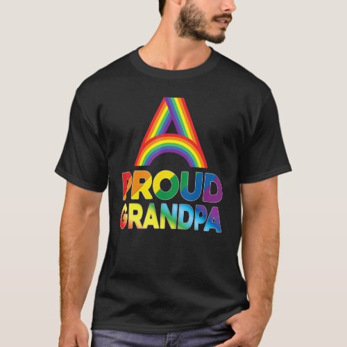 Proud Grandpa Lgbt Pride Gay Lesbian Rainbow Color T_Shirt