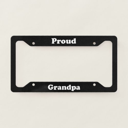 Proud Grandpa License Plate Frame