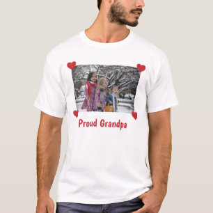 Proud Grandpa Love Personalize Photo Make Your T-Shirt