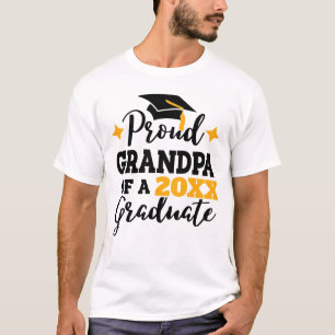 Proud Grandpa of 2022 graduate black gold cap T-Shirt
