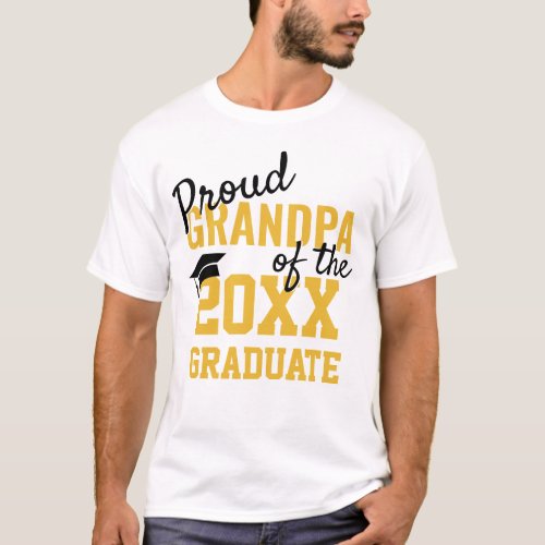 Proud GRANDPA of a 2024 Graduate Golden Black T_Shirt
