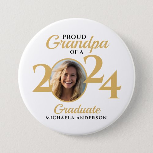 Proud Grandpa of a 2024 Graduate Photo  Name Button