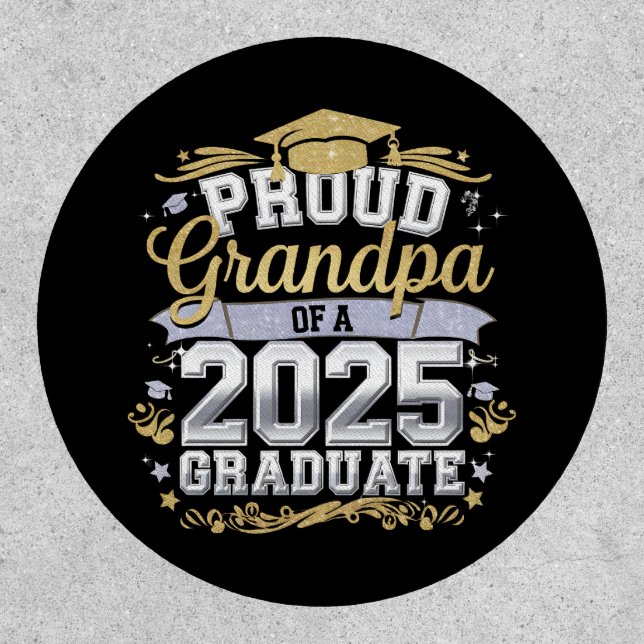 Proud Grandpa Of A 2025 Graduate Graduation Family Patch (Front)