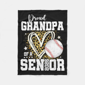 Proud Grandpa Of A 2026 Senior Baseball Graduation Fleece Blanket