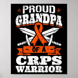 Proud Grandpa Of A Crps Warrior Rsd Awareness Rnd Poster