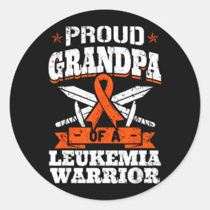 Proud Grandpa Of A Leukemia Warrior Abuelo Classic Round Sticker