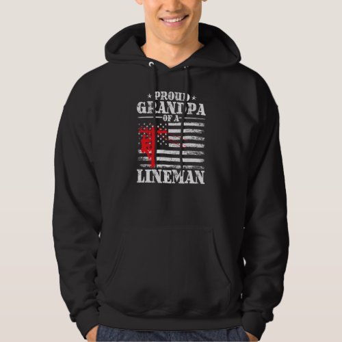 Proud Grandpa of a Lineman gifts for American Hoodie