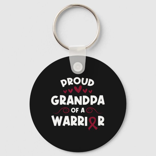 Proud Grandpa Of A Sickle Cell Warrior Sickle Cell Keychain (Front)